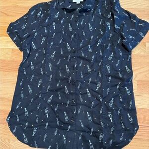 LOFT Sleep top with Champagne Bottle Print